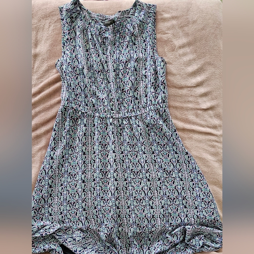 Talbots - blue paisley dress - size 6p